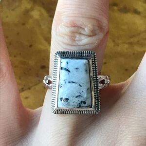 White Buffalo Turquoise Sterling Silver Ring Size 7